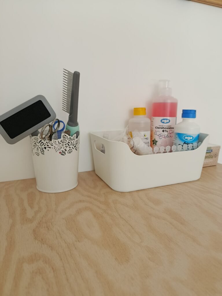 Produtos de higienização e grooming para os hóspedes do Miau Boutique Hotel