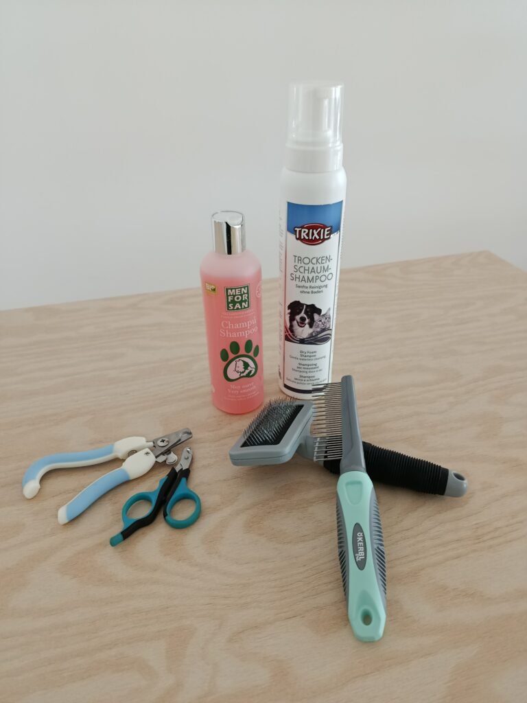 Produtos de higienização e grooming para os hóspedes do Miau Boutique Hotel